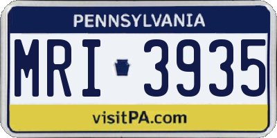 PA license plate MRI3935
