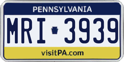 PA license plate MRI3939