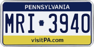 PA license plate MRI3940