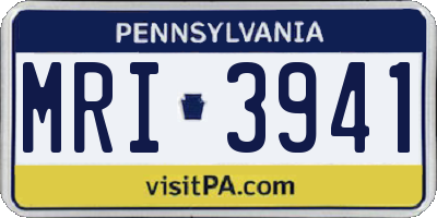 PA license plate MRI3941