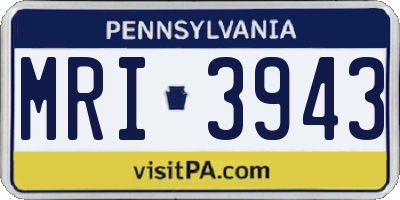 PA license plate MRI3943
