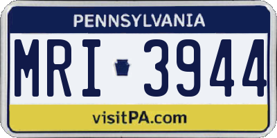 PA license plate MRI3944