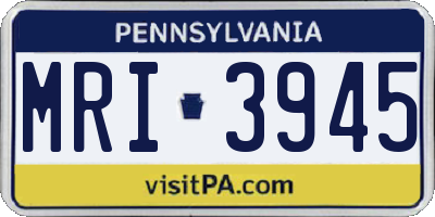 PA license plate MRI3945