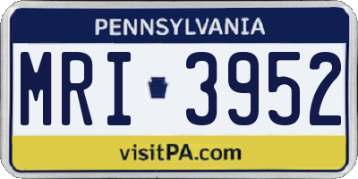 PA license plate MRI3952