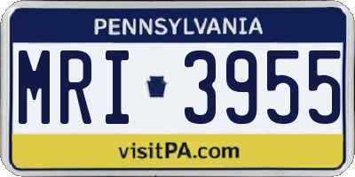 PA license plate MRI3955