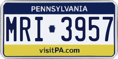 PA license plate MRI3957