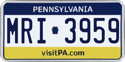 PA license plate MRI3959