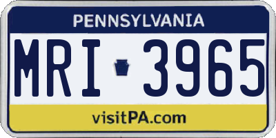 PA license plate MRI3965
