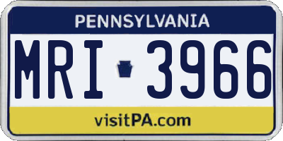 PA license plate MRI3966