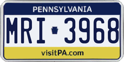 PA license plate MRI3968