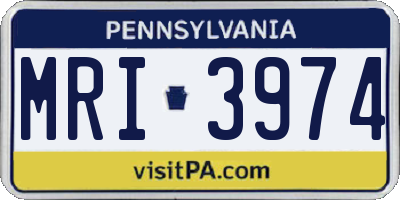 PA license plate MRI3974