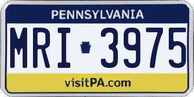 PA license plate MRI3975