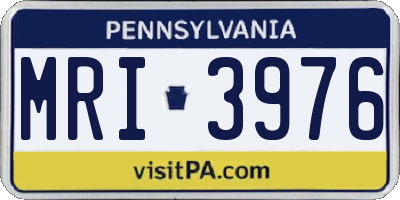 PA license plate MRI3976