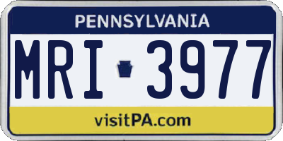 PA license plate MRI3977