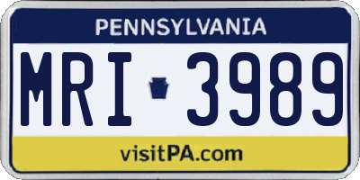 PA license plate MRI3989