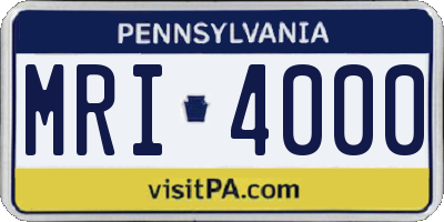 PA license plate MRI4000