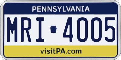 PA license plate MRI4005