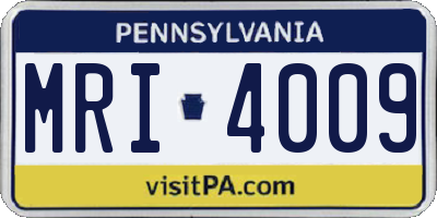 PA license plate MRI4009