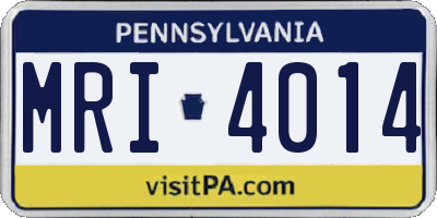 PA license plate MRI4014