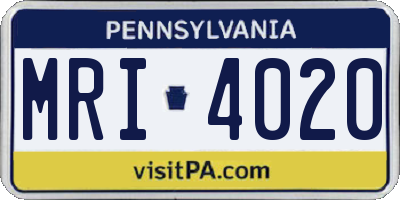 PA license plate MRI4020