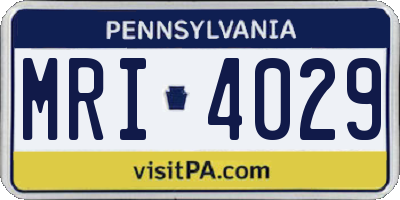 PA license plate MRI4029