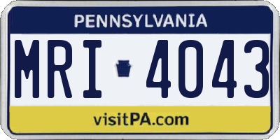 PA license plate MRI4043