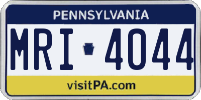 PA license plate MRI4044