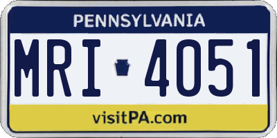 PA license plate MRI4051
