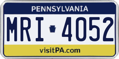 PA license plate MRI4052