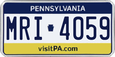 PA license plate MRI4059