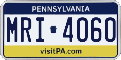 PA license plate MRI4060