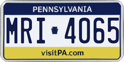 PA license plate MRI4065