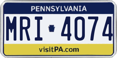 PA license plate MRI4074