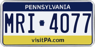 PA license plate MRI4077