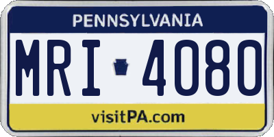 PA license plate MRI4080