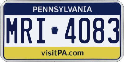 PA license plate MRI4083