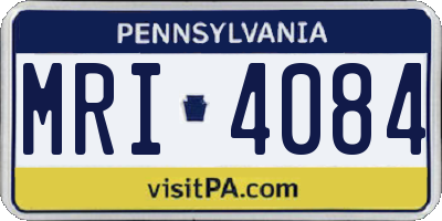 PA license plate MRI4084