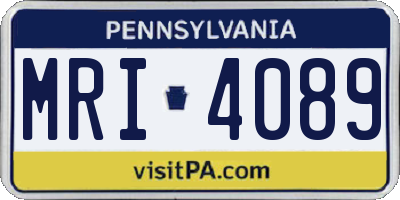 PA license plate MRI4089
