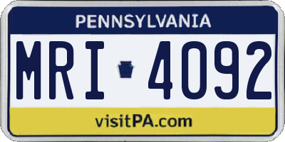 PA license plate MRI4092