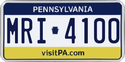 PA license plate MRI4100