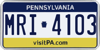 PA license plate MRI4103