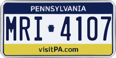 PA license plate MRI4107