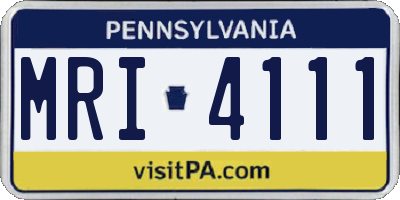 PA license plate MRI4111
