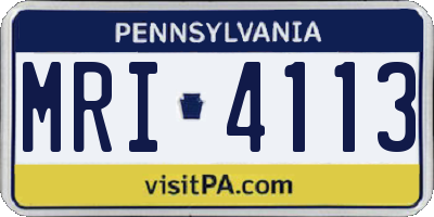PA license plate MRI4113