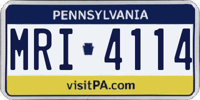 PA license plate MRI4114