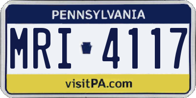 PA license plate MRI4117