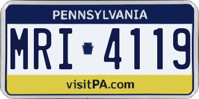 PA license plate MRI4119