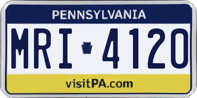 PA license plate MRI4120