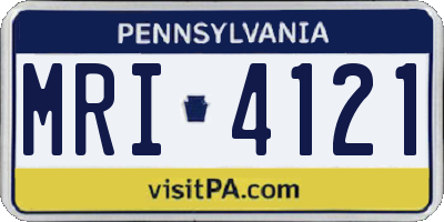 PA license plate MRI4121