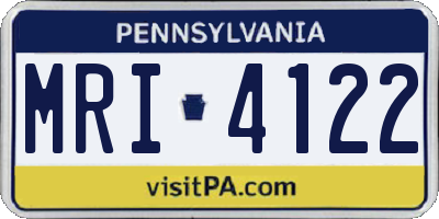 PA license plate MRI4122